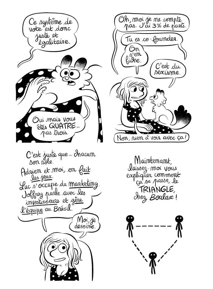 Chacun son rôle dans Boulax! Adrien et moi, on fait les jeux. 