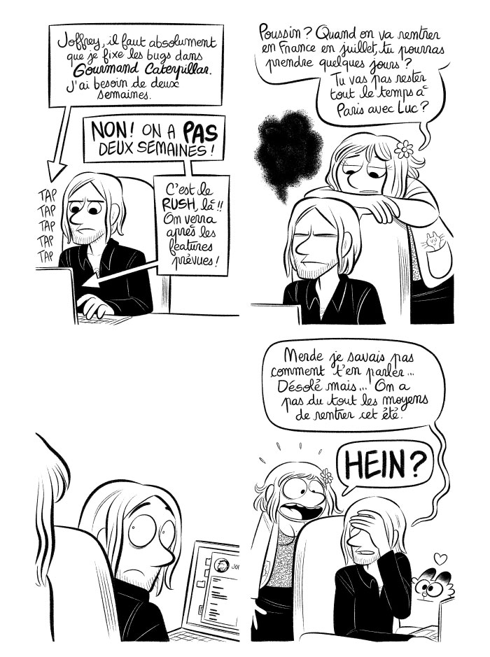 Le king Joffrey demande plus de features. Adrien m'apprend que nous n'allons sans doute pas pouvoir rentrer en France cet été.