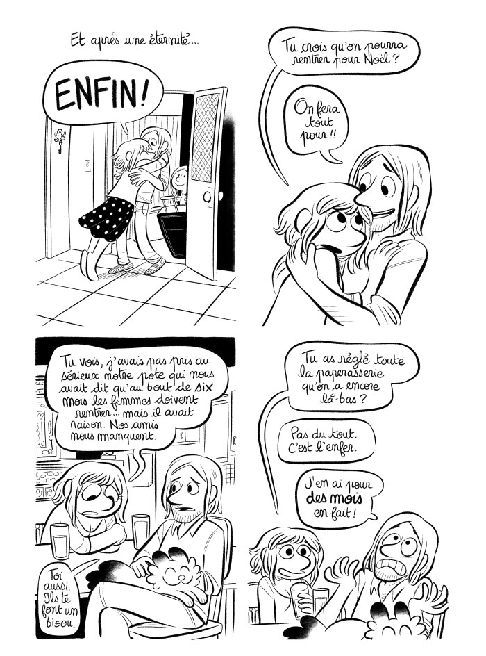Adrien et Cerise rentre de France. Je réalise que le manque du pays me touche plus que prévu. 