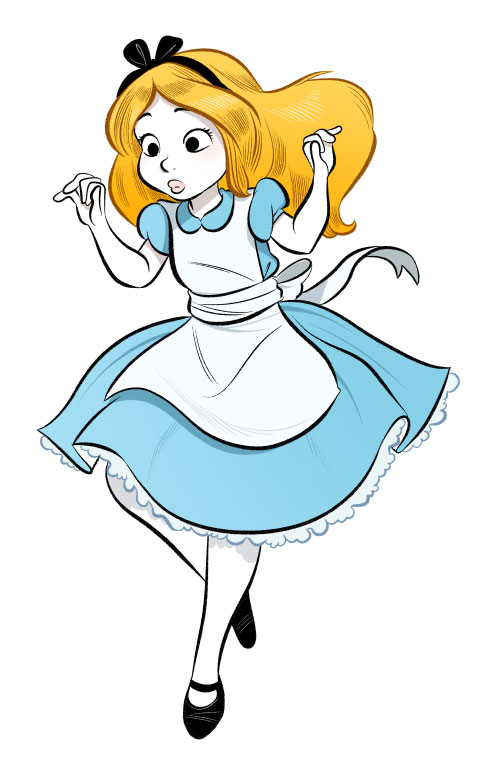 Dessin de Alice au pays des merveilles (Walt Disney)