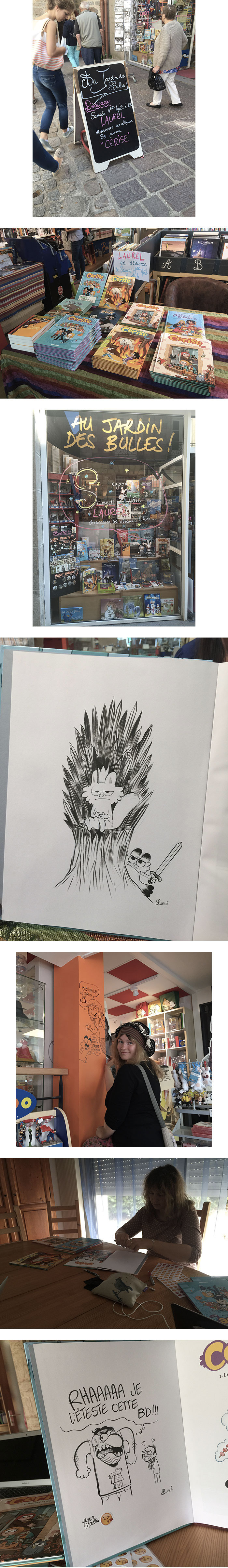 Dédicace de Laurel (la bande dessinée "Cerise") à la librairie Au jardin des bulles, à Vannes, samedi 1er août 2015.