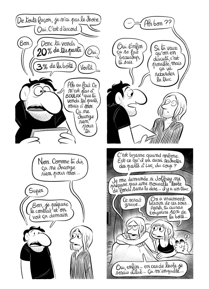 On commence à se méfier de la proposition bizarre de rachat de parts de Joffrey. 