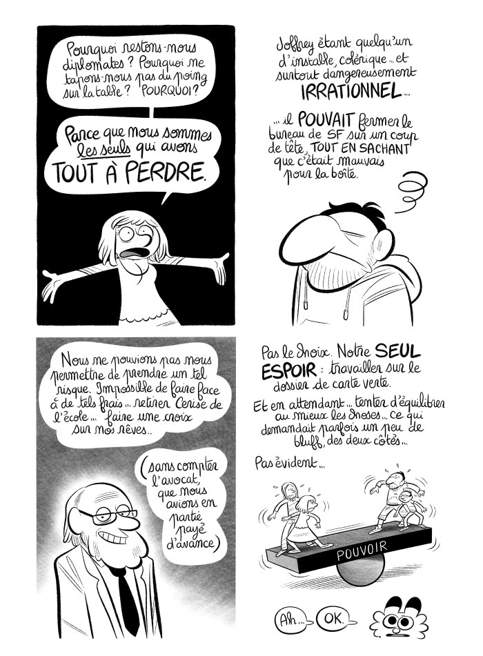 Pour éviter de trop subir de pression de la part de nos associés, il faut jouer du bluff et trouver la bonne balance de pouvoir. 