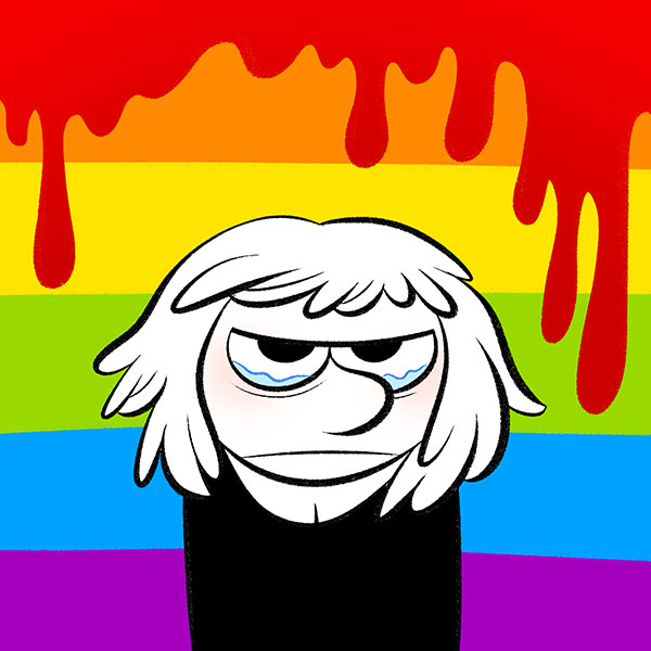 Dégoûtée par l'attentat islamiste et homophobe d'Orlando, juin 2016. 