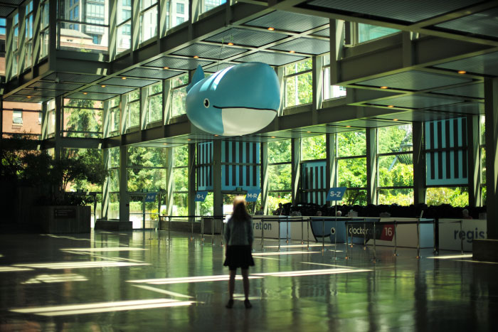 photo Laurel Duermael - La dockercon à Seattle, 2016 - la baleine gonflable
