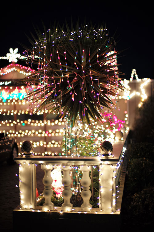 Lights in Burlingame (California) for Christmas, 2016. 