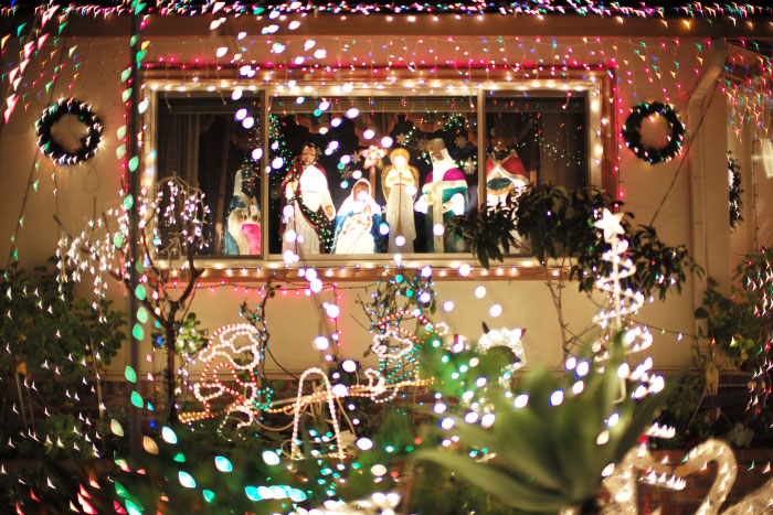 Lights in Burlingame (California) for Christmas, 2016. 