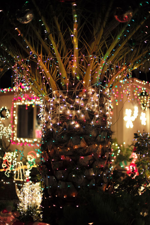 Lights in Burlingame (California) for Christmas, 2016. 