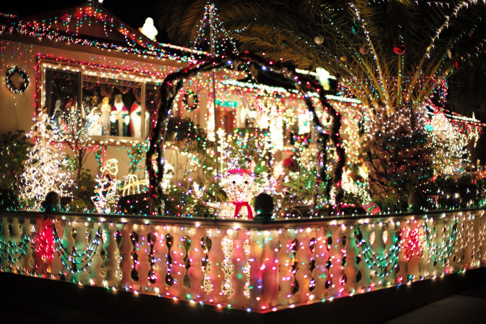 Lights in Burlingame (California) for Christmas, 2016. 