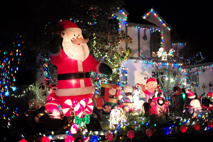 Lights in Burlingame (California) for Christmas, 2016. 