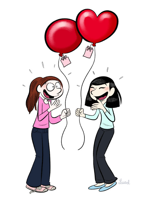 L'école de Cerise à Burlingame proposait de livrer des ballons à l'occasion de la Saint Valentin, pour 1 dollar. 