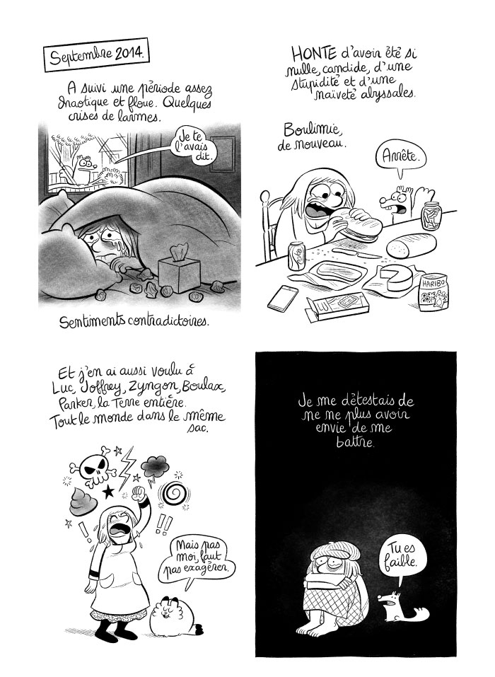 La dépression après un licenciement... Boulimie, idées noires...