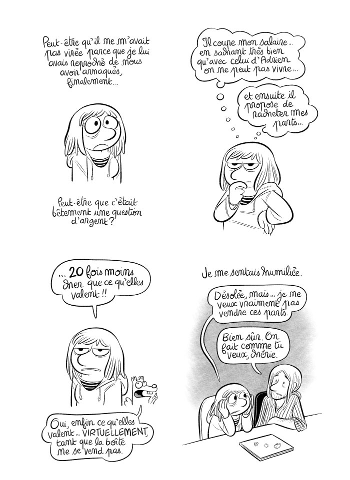Je demande à Adrien si ça ne l'ennuie pas trop que je ne vende pas mes parts. 