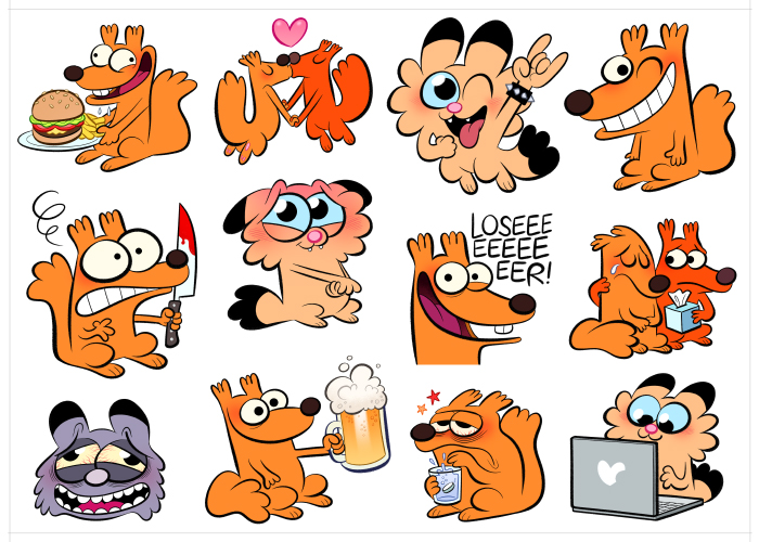 Une planche de stickers pour le projet de BD "Comme convenu" par Laurel 
