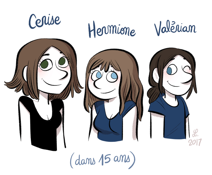 J'ai dessiné mes enfants dans 15 ans.