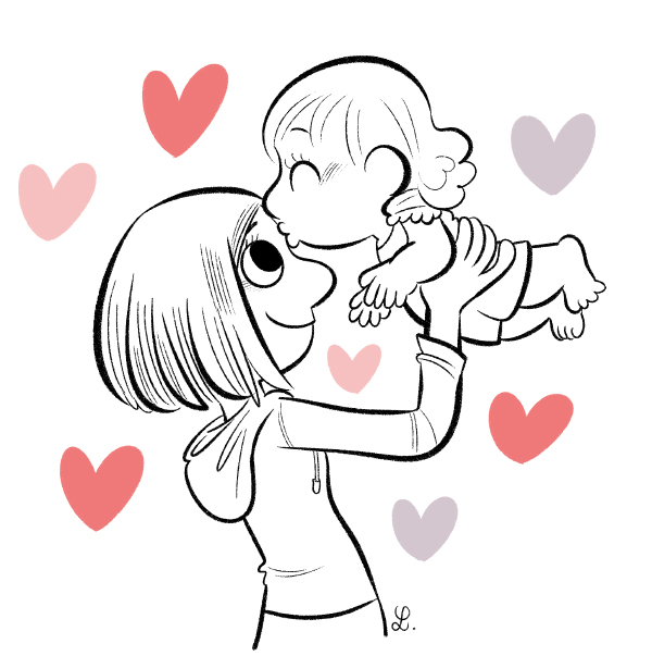 Hermione a appris à faire des bisous, pile le jour de ses 15 mois !