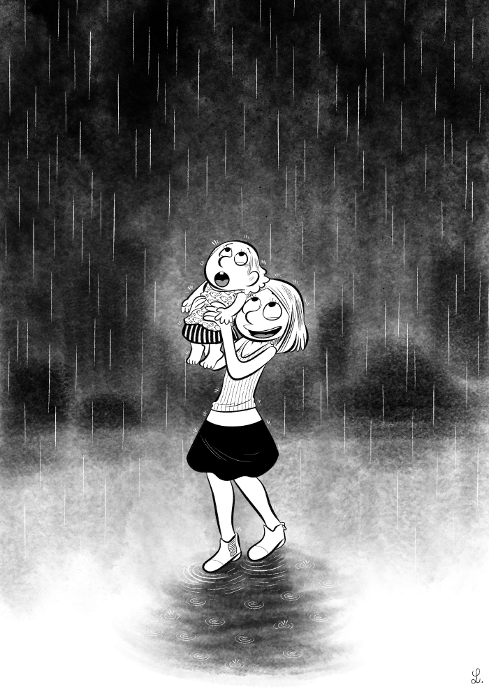 Premier jour de pluie pour Hermione... 